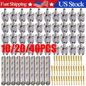 TNC Male Plug Crimp Coax Connector For RG58 RG142 RG400 RG223 Cable 10/20/40Pcs - Picture 1 of 15