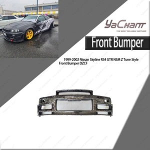 FORGED CARBON Z-T Style Front Bumper Lip For Nissan 99-02 Skyline R34 GTR NSM - Picture 1 of 22