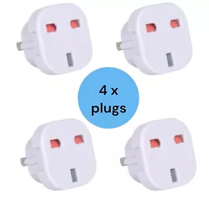 4 Pack, UK to US Plug Adaptor 3 pin to 2 Pin Flat Travel Adapter for USA, Canada - Picture 1 of 4