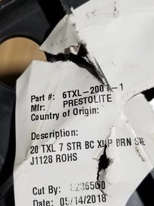 Prestolite #20awg TXL SAE J1128 XLPE Auto Lead Wire 125C Brown /100ft - Picture 1 of 3