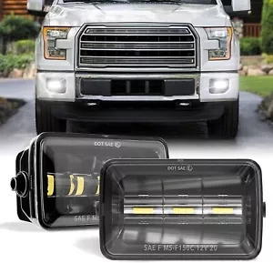 Pair 36W LED Fog Lights Assembly Bumper Wihte Lamps Fit For Ford F150 2015-2020 - Foto 1 di 9