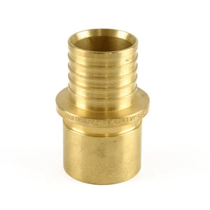 Brass 3/4" REHAU Everloc x 1" MS, 3/4" FS ASTM F2080 - Article ID# 260837-101 - Picture 1 of 3