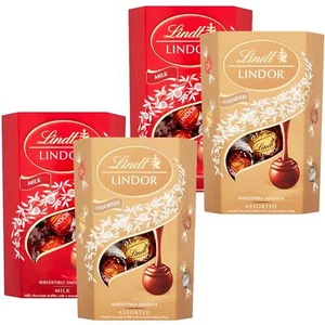 Lindt Lindor Milk & Assorted Chocolate Balls Smooth Filling Truffles Pack 4x200g - Picture 1 of 5