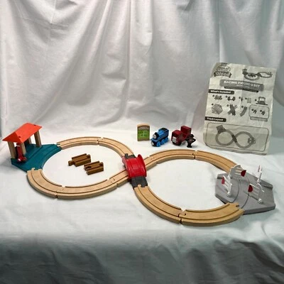 Thomas and Friends Wood Racing Figure 8 Set  Real Wood Dated 2018 Complete! EUC! - Image 1 of 4