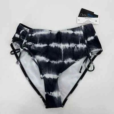 California Waves Bikini Bottom Women's S Black Tie Dye Swimwear Beach Pool New - Image 1 of 4