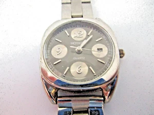 Hot Kiss Black Dial Silver Tone Case Bracelet Band Watch With New Battery - Picture 1 of 5
