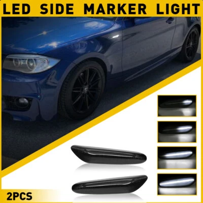 LUZ MARCADORA LATERAL SECUENCIAL BLANCA AHUMADA PARA BMW 128I 325I 328I LED GUARDABARROS LÁMPARA Foto 1 de 4
