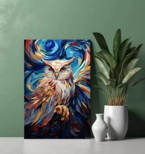 Siberian Owl Bird Wall Art Canvas Unframed Print Art - Bild 1 von 3