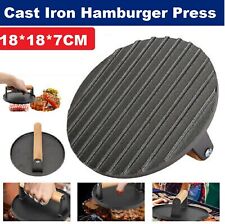 Cast Iron Burger Press Making Hamburger Steak Meat Smasher Utensils Grill BBQ AU