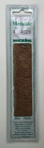 Madeira No. 4, 20m Metallic Hand Embroidery Thread, BRONZE Colour 4029 - Imagen 1 de 1