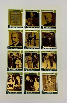 A605. Selos - Ajman - MNH - Pessoas famosas - Imperfeito - Churchill De Gaule Kennedy - Imagem 1 de 4