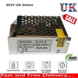 Transformador de fuente de alimentación CA 230V 10W/20W para tira de luz LED DC5V controlador - Imagen 1 de 13