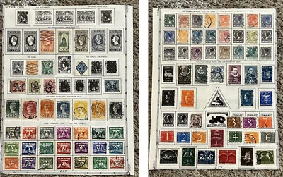 LOTE DE SELLOS DE LOS PAÍSES BAJOS 1913-1944 EN CONJUNTOS DE PÁGINAS DE ÁLBUM, JUEGOS CORTOS, REINA WILHELMINA Foto 1 de 4