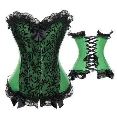 Sexy Women's Lace up Bustier Steampunk Waist Training Basque Corset Top Lingerie - Image 1 of 2