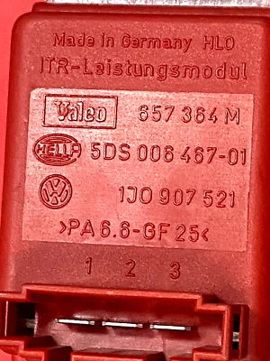 Soplador Motor Resistencia HVAC OEM Volkswagen 1J907521 Hecho en Alemania para Audi VW Foto 1 de 4