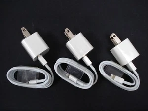 3X New Charger Block with 8 pin Cable For iPhone 14 13 12 11 10 9  8 Pro Max - Picture 1 of 3