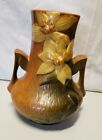 Roseville Brown Clematis Vase, 106-7, Vintage Original Pottery