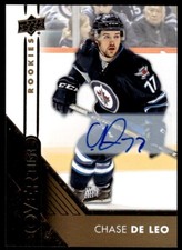 2016-17 Upper Deck Overtime Gold Foil Autographs Chase De Leo Auto Winnipeg Jets