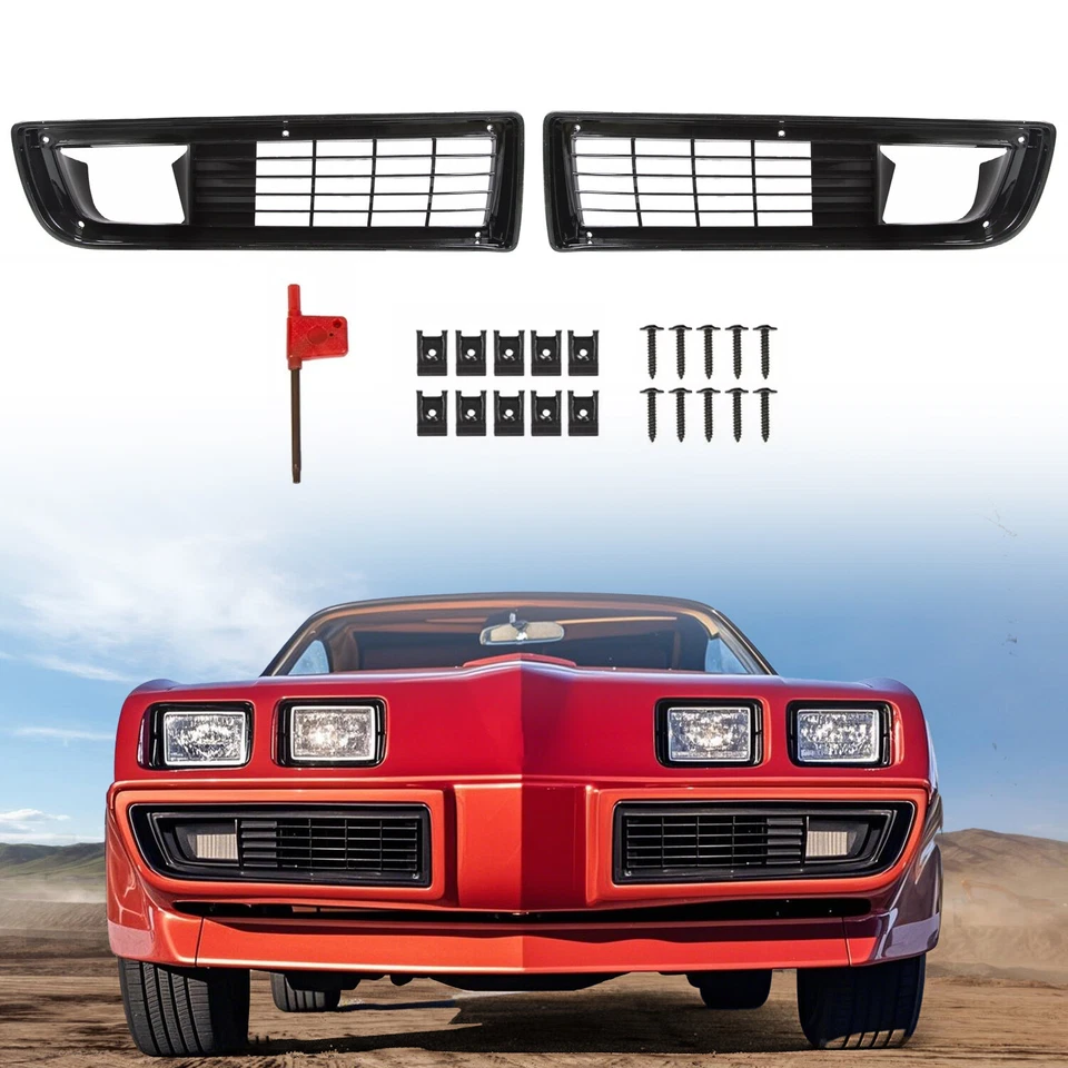 Par de parachoques delantero parrilla inferior parrilla para Pontiac Firebird cupé 1979 1980 1981 Foto 1 de 4