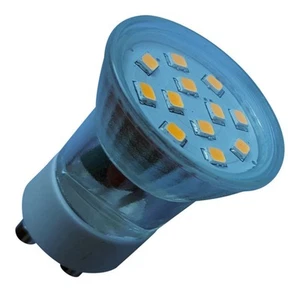 GU10 MINI 35 MM 12 SMD LED 2835 240V 2W 180LM WARMWEISS GLÜHBIRNE GLASABDECKUNG ~30W - Bild 1 von 5