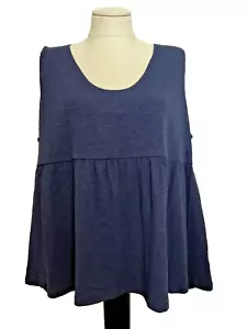 TERRA & SKY KNIT PEPLUM TANK Navy Blue Sleeveless Ribbed Knit Tank Top Gr. 0X - Bild 1 von 8