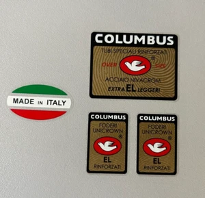 "Marco personalizado Columbus EXTRA EL +2 calcomanías/pegatinas de horquilla + regalo "Hecho en Italia" - Imagen 1 de 2