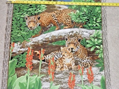 Tela PANEL On the Wild Side 4030P leopardo cachorro selva algodón 24X44 Studio E Foto 1 de 2