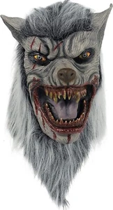 Hombre lobo sangriento asesino aterrador Caperucita Roja Halloween Látex Máscara para adulto - Imagen 1 de 1