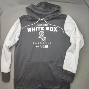 Nike Chicago White Sox Hoodie Mens Large Black Pullover Fleece Sweatshirt Therma - Picture 1 of 9