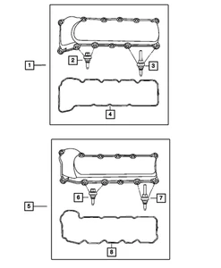 Genuine Mopar Valve Cover Gasket Right 53021842AA - Bild 1 von 5