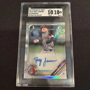 2019 Bowman Draft Pick Chrome Refractor /499 Drey Jameson Rookie Auto SGC 10 - Bild 1 von 4