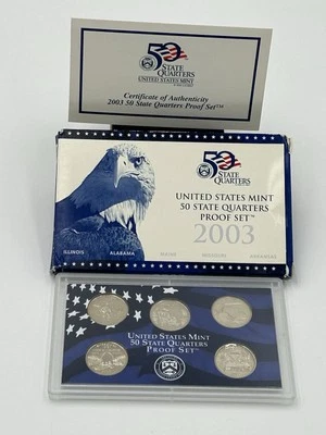 Proof Set 50 State Quarter Set 2003 S US Mint OGP & COA - Image 1 of 2