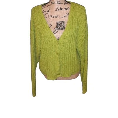 Cardigã Forever 21 Hawthorn verde júnior botão grande novo com etiquetas - Imagem 1 de 4