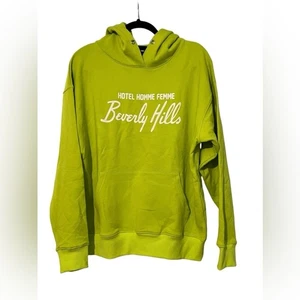 Hotel Homme Femme Beverly Hills Streetwear neongrün Hoodie Pullover Gr. Medium - Bild 1 von 9