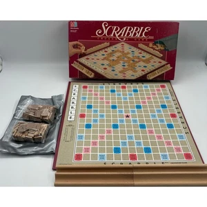 Scrabble Kreuzworträtsel Spiel 1989 Box mit 1949 Brett komplett Milton Bradley - Bild 1 von 9