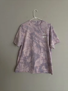 Trader Joe’s Hibiscus Flower Tie Dye Employee T-Shirt XL Blue White Hand Made - Picture 1 of 10