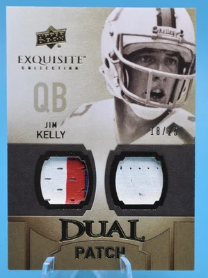 2010 Exquisite Collection Jim Kelly Dual Patch/25 Bills Hurricanes SSP - Image 1 of 2