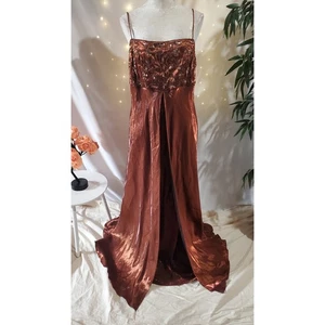 Vtg Morgan and Co Split Empire Waist Gown Dress 22 Fairy Grunge Whimsigoth Prom - Picture 1 of 14