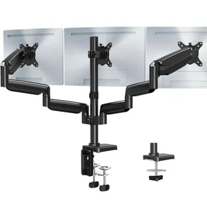 MOUNT PRO Triple Monitor Mount, Desk Mount 3 Screens up to 32" Full Motion Stand - Picture 1 of 9