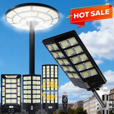 Outdoor Street Lights Dusk To Dawn Super Bright LED Motion Sensing Solar Lamp - Image 1 of 4