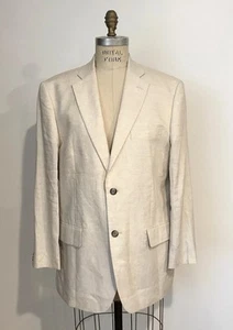 Tasso Elba Island 100% Linen Natural Beige Men’s Classic Blazer Jacket M (39-41) - Picture 1 of 14