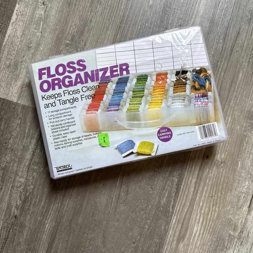 Embroidery Floss Organizer W/ Various Colors Of Floss. Pack Of Size 8 Needles - Image 1 of 1