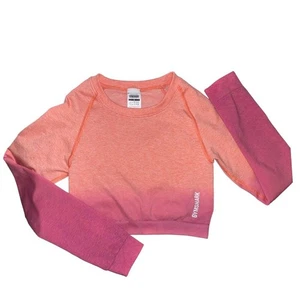 Gymshark Adapt Pink Ombre Seamless Long Sleeve Crop Top Size Small - Picture 1 of 8