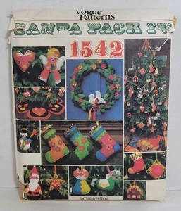 VOGUE Modello da Cucire Babbo Natale Confezione 4 1542 Decorazioni Natalizie Non Tagliate Vacanze - Foto 1 di 10