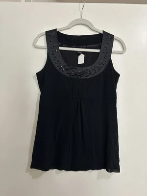 Black Top With Beaded Neckline - Image 1 of 3
