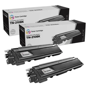 LD TN210 Schwarz Laser Tonerkassette 2er Set für Brother TN-210BK MFC-9325CW - Bild 1 von 9