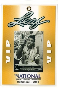 MUHAMMAD ALI 2012 Leaf NATIONAL VIP BADGE/CARD Sports Collectors Convention - Picture 1 of 2