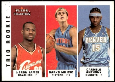 2003-04 Fleer Tradition #291 LeBron James Milicic Carmelo Anthony RC Daño E1 Foto 1 de 2