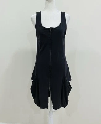 Vestido DECA feminino sem mangas zíper completo bolsos laterais grandes elástico fluido tamanho P - Imagem 1 de 4