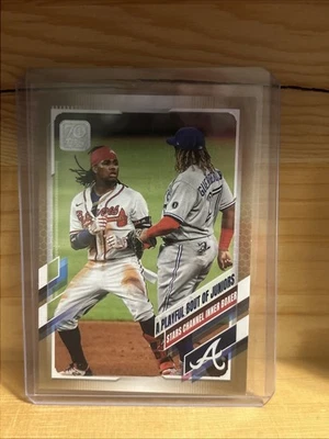 2021 Topps - Checklist Ronald Acuña Jr., Vladimir Guerrero Jr. #61 Gold /2021 - Image 1 of 3